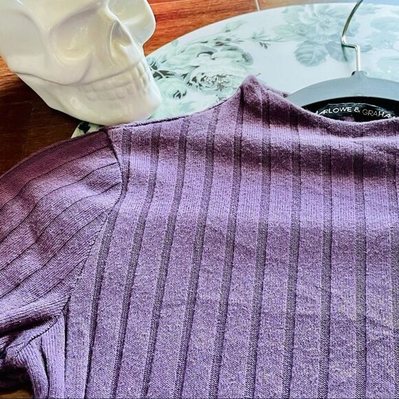 Harloweβ& Graham Purple Ribbed Top,β Size M - Picture 4 of 13